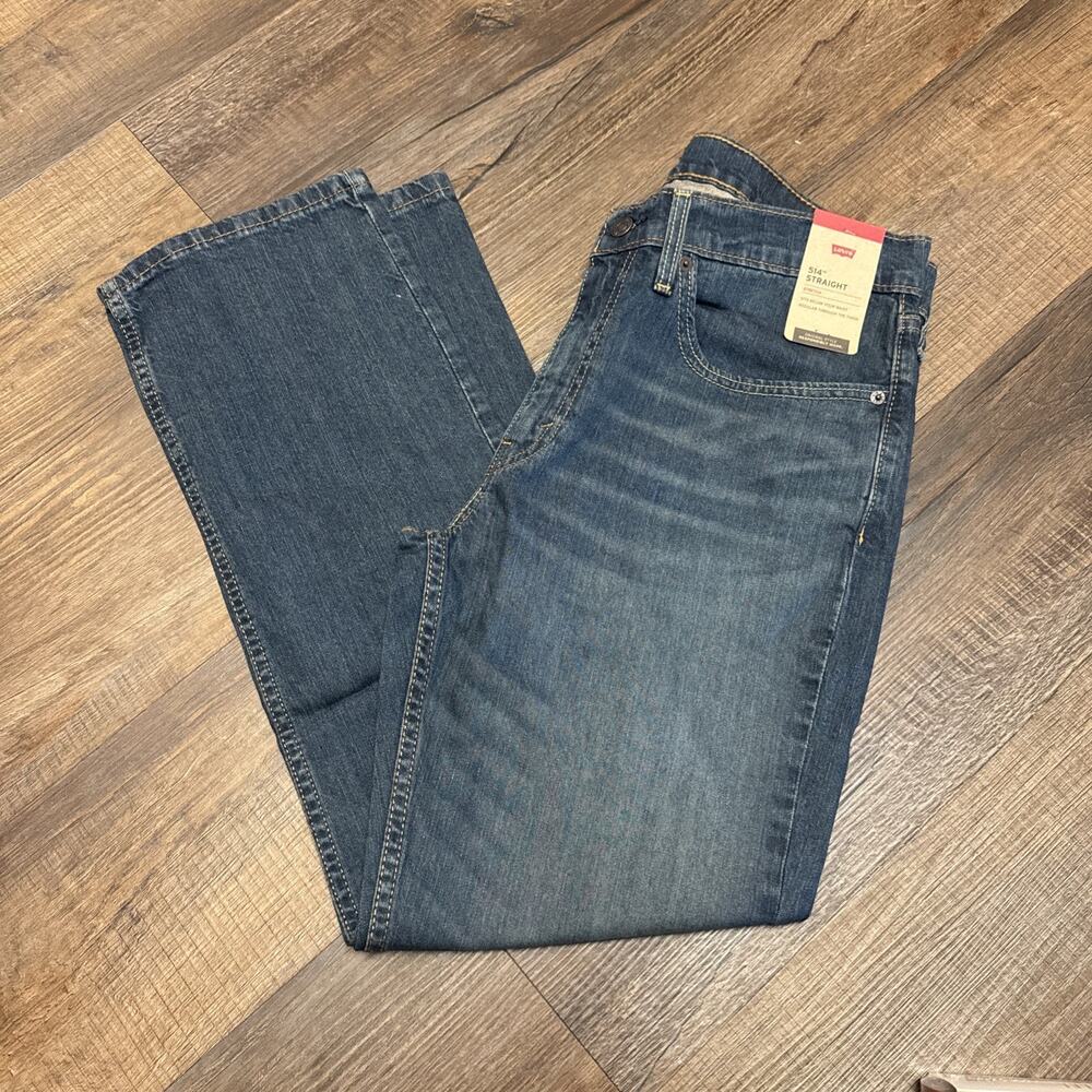 NEW Levi's 514 Straight Jeans 34x30 Medium Blue Stretch Denim Made in Bangladesh